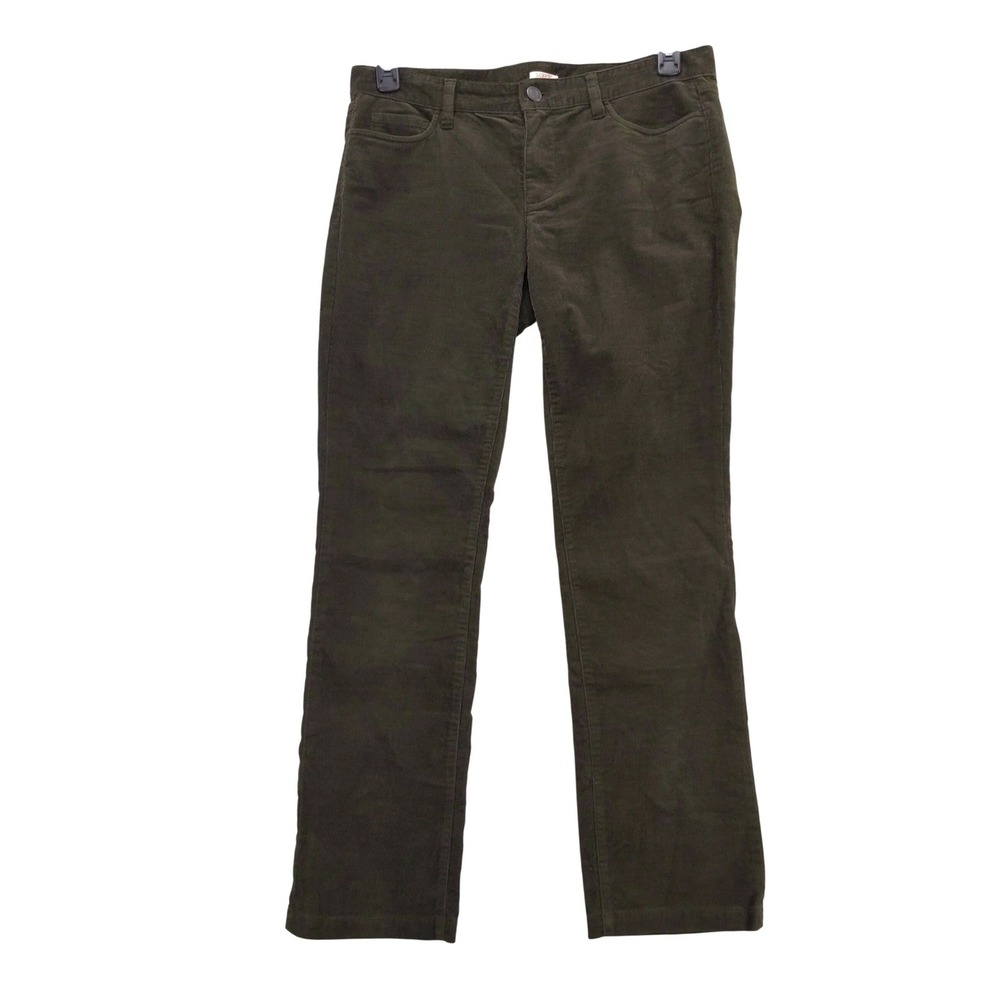 J.Crew Matchstick Corduroy Pants Women 29S Olive Green Straight Leg Mid‎ Rise